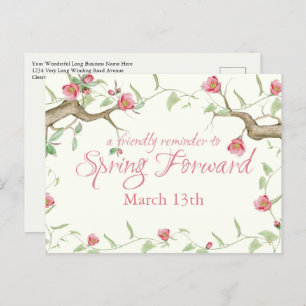 Carte postale de rappel de l'heure d'été