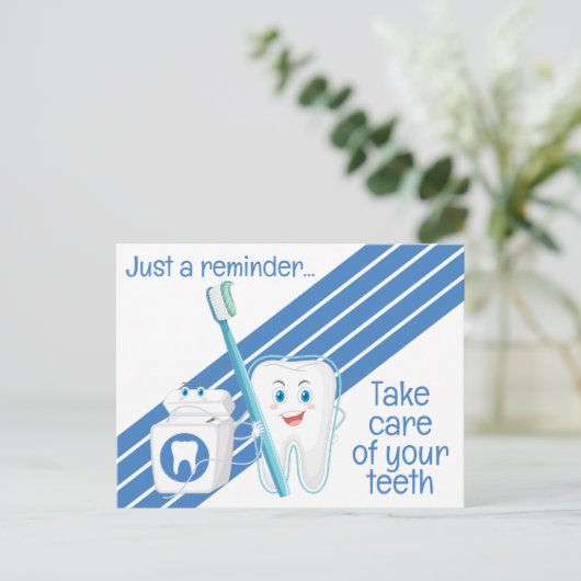 Carte postale de rappel de rendez-vous dentaire (Debout devant)