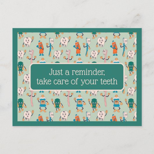 Carte postale de rappel de rendez-vous dentaire (Devant)