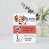 Carte postale de rappel de rendez-vous médecin/Méd (Debout devant)