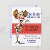 Carte postale de rappel de rendez-vous médecin/Méd (Devant / Derrière)