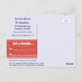Carte postale de rappel de rendez-vous médecin/Méd (Dos)