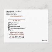 Carte postale de rappel de rendez-vous pour chats  (Dos)