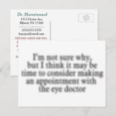 Carte postale de rappel d'examen annuel du médecin (Devant / Derrière)