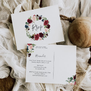 Carte postale de rappel RSVP Radiant Bloom