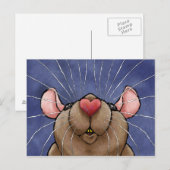 Carte postale de rat au cœur mignon (Devant / Derrière)