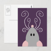Carte postale de rat ou souris mignon (Devant / Derrière)