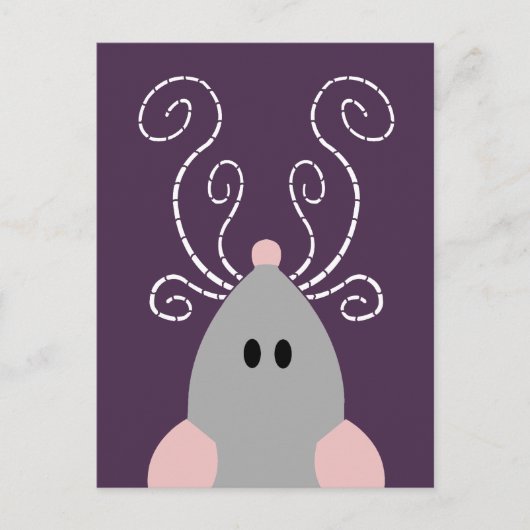 Carte postale de rat ou souris mignon (Devant)