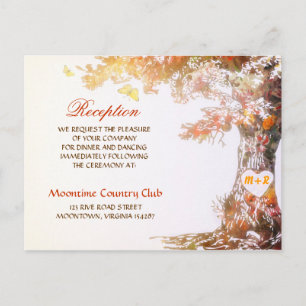 carte postale de réception de mariage - arbre colo