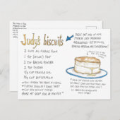 Carte postale de recette de biscuits de Judy (Devant / Derrière)
