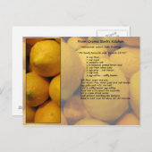 Carte postale de recette de citron (Devant / Derrière)