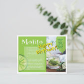 Carte postale de recette de cocktail Mojito d'anni (Debout devant)