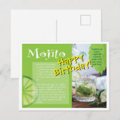 Carte postale de recette de cocktail Mojito pour u (Devant / Derrière)