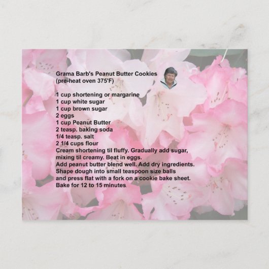 carte postale de recette de cookie au beurre de ca (Devant)