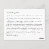 Carte postale de recette de cupcakes Cthulhu (Dos)