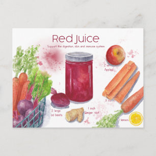 Carte postale de recette de jus rouge