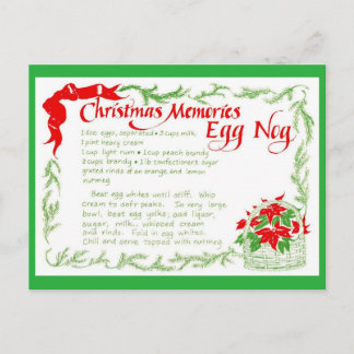 Carte postale de recette de lait de poule de Noël
