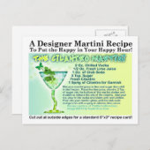 Carte postale de recette de Martini à la Coriandre (Devant / Derrière)