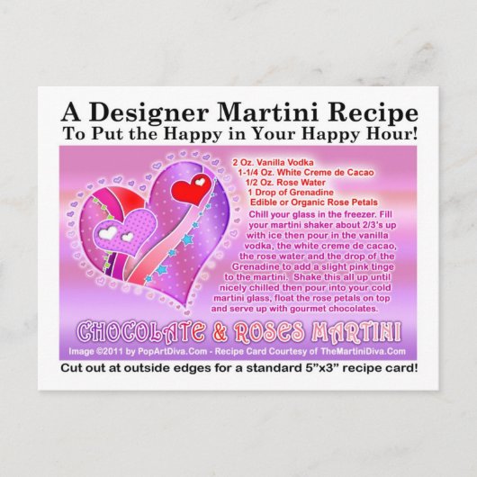 Carte postale de recette de Martini de la Saint-Va (Devant)