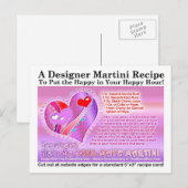 Carte postale de recette de Martini Saint-Valentin (Devant / Derrière)