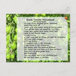 Carte postale de recette de mincemeat maison