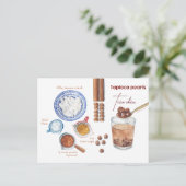 Carte postale de recette de perles de boba (Debout devant)