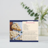 Carte postale de recette de scones aux myrtilles (Debout devant)