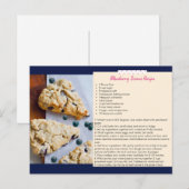 Carte postale de recette de scones aux myrtilles (Devant / Derrière)