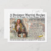 Carte postale de recette de Vesper Martini (Devant / Derrière)