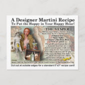 Carte postale de recette de Vesper Martini (Devant)