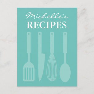 Carte postale de recette sur mesure avec ustensile