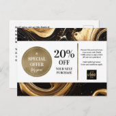 Carte postale de réduction Coupon de peinture or n (Devant / Derrière)