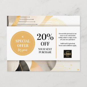 Carte postale de réduction de coupon Abstrait mode