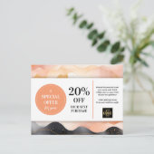 Carte postale de réduction de coupon Abstrait mode (Debout devant)