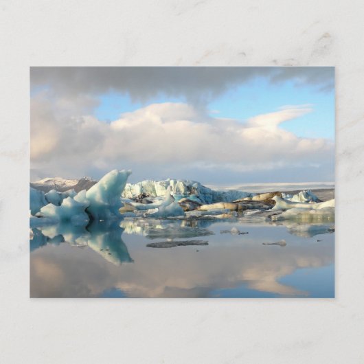 Carte postale de réflexion du lac de Jokulsarlon (Devant)