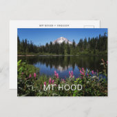 Carte postale de réflexion du lac Mount Hood (Devant / Derrière)