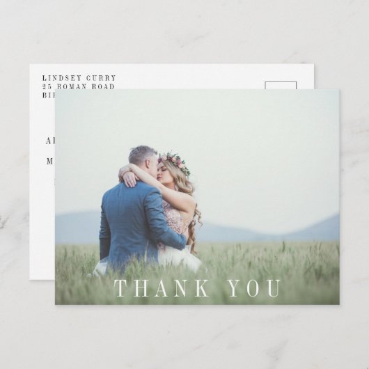 Carte postale de remerciement (Devant / Derrière)