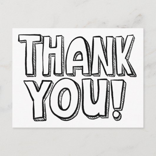 Carte postale de remerciement à colorier à la main (Devant)