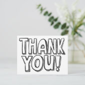 Carte postale de remerciement à colorier avec des  (Debout devant)