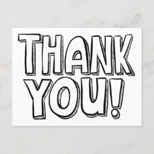 Carte postale de remerciement à colorier Fun Hand 