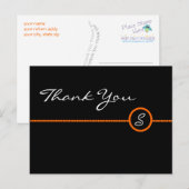 Carte postale de remerciement à monogramme (Devant / Derrière)