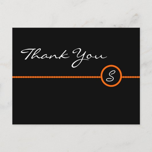 Carte postale de remerciement à monogramme (Devant)