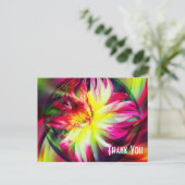 Carte postale de remerciement à motif floral abstr (Debout devant)