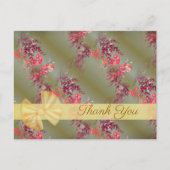 Carte postale de remerciement à motif floral rose  (Devant)