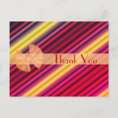 Carte postale de remerciement à motif rayé coloré (Devant)