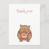 Carte postale de remerciement adorable wombat (Devant)