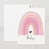 Carte postale de remerciement arc-en-ciel pastel r (Devant / Derrière)