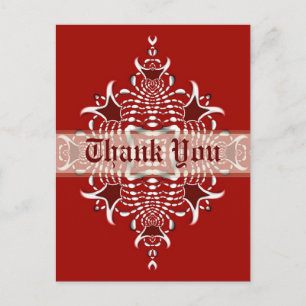 Carte postale de remerciement avec emblème fractal