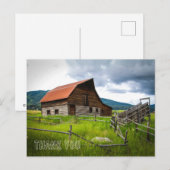 Carte postale de remerciement avec image de grange (Devant / Derrière)