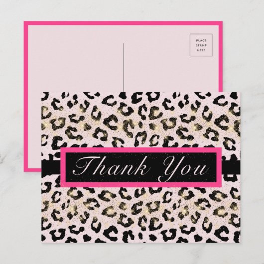 Carte postale de remerciement avec impression d'an (Devant / Derrière)